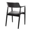 DINING ARMCHAIR KWEEN  MAHOGANY WOOD-BLACK VINYL 58x53x80Hcm.