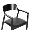 DINING ARMCHAIR KWEEN  MAHOGANY WOOD-BLACK VINYL 58x53x80Hcm.