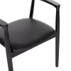 DINING ARMCHAIR KWEEN  MAHOGANY WOOD-BLACK VINYL 58x53x80Hcm.