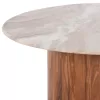 COFFEE TABLE FORMEL  ACACIA WOOD IN NATURAL-WHITE MARBLE TOP Φ100x40Hcm.