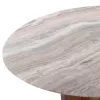 COFFEE TABLES 2PCS FORMEL  ACACIA WOOD IN NATURAL-WHITE MARBLE TOP Φ100 & Φ80 cm.