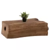 COFFEE TABLE TORANKU  SOLID TEAK TRUNK IN NATURAL