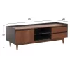 TV CABINET VEEN  MDF WITH WALNUT VENEER IN WALNUT AND DAREK GREY COLOR 170x40x50Hcm