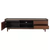 TV CABINET VEEN  MDF WITH WALNUT VENEER IN WALNUT AND DAREK GREY COLOR 170x40x50Hcm