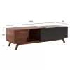 TV CABINET HUDSON  MDF WITH WALNUT VENEER IN WALNUT AND DAREK GREY COLOR 180x40x50Hcm.