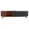 TV CABINET HUDSON  MDF WITH WALNUT VENEER IN WALNUT AND DAREK GREY COLOR 180x40x50Hcm.