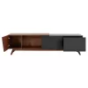 TV CABINET HUDSON  MDF WITH WALNUT VENEER IN WALNUT AND DAREK GREY COLOR 180x40x50Hcm.