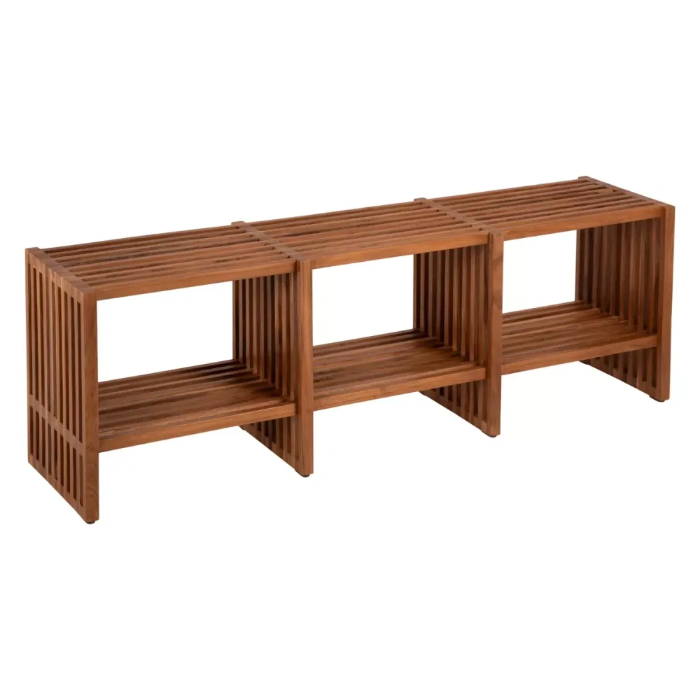 ΚΟΝΣΟΛΑ NYA  ΜΑΣΙΦ ΞΥΛΟ TEAK ΣΕ ΦΥΣΙΚΟ ΧΡΩΜΑ 130x29,5x46Υ εκ.