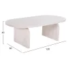 COFFEE TABLE OVAL HONKY  SOLID MANGO WOOD IN WHITE 120x60x40Hcm.