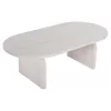 COFFEE TABLE OVAL HONKY  SOLID MANGO WOOD IN WHITE 120x60x40Hcm.