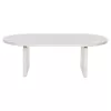 COFFEE TABLE OVAL HONKY  SOLID MANGO WOOD IN WHITE 120x60x40Hcm.