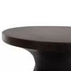 COFFEE TABLE ROUND FOSS  SOLID MANGO WOOD IN DARK BROWN Φ35x45Hcm.