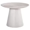 SIDE TABLE ROUND ROSS  SOLID MANGO WOOD IN WHITE Φ45x48Hcm.