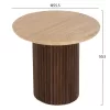 COFFEE TABLE ROUND GLADYS  SOLID MANGO WOOD-WHITE TRAVERTINE Φ55x50Hcm.