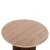 COFFEE TABLE ROUND GLADYS  SOLID MANGO WOOD-WHITE TRAVERTINE Φ55x50Hcm.