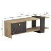 TV FURNITURE HENRIETTE  MELAMINE IN SONAMA-BLACK MARBLE 120x25x37,5Hcm.