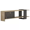 TV FURNITURE HENRIETTE  MELAMINE IN SONAMA-BLACK MARBLE 120x25x37,5Hcm.