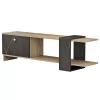 TV FURNITURE HENRIETTE  MELAMINE IN SONAMA-BLACK MARBLE 120x25x37,5Hcm.