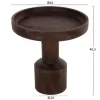 COFFEE TABLE ROUND CRAMM  SOLID MANGO WOOD IN DARK BROWN Φ45x47Hcm.