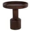 COFFEE TABLE ROUND CRAMM  SOLID MANGO WOOD IN DARK BROWN Φ45x47Hcm.