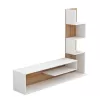 TV FURNITURE COMBO EDELIE  MELAMINE IN WHITE-NATURAL 150x29.5x120H cm.