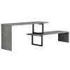 TV FURNITURE EXPANDABLE BRIGGITE  MELAMINE IN GREY STONE TEXTURE -BLACK METAL LEGS 110-160x30x45Hcm.