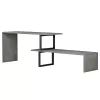 TV FURNITURE EXPANDABLE BRIGGITE  MELAMINE IN GREY STONE TEXTURE -BLACK METAL LEGS 110-160x30x45Hcm.