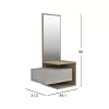 ENTRYWAY FURNITURE WITH MIRROR MEARA  MELAMINE IN GREYISH STONE TEXTURE-NATURAL 49,1x31,3x90Hcm.