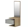 ENTRYWAY FURNITURE WITH MIRROR MEARA  MELAMINE IN GREYISH STONE TEXTURE-NATURAL 49,1x31,3x90Hcm.