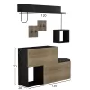 ENTRYWAY FURNITURE SET CERB  MELAMINE IN NATURAL-BLACK MARBLE 120x20x72Hcm.