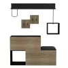 ENTRYWAY FURNITURE SET CERB  MELAMINE IN NATURAL-BLACK MARBLE 120x20x72Hcm.