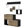 ENTRYWAY FURNITURE SET CERB  MELAMINE IN NATURAL-BLACK MARBLE 120x20x72Hcm.