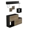 ENTRYWAY FURNITURE SET CERB  MELAMINE IN NATURAL-BLACK MARBLE 120x20x72Hcm.