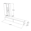 Topaz wall TV unit sonoma-white color 174.5x27x145cm