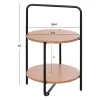 SIDE TABLE SYLO  MDF IN NATURAL COLOR-BLACK METAL FRAME Φ44x66Hcm.