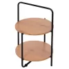 SIDE TABLE SYLO  MDF IN NATURAL COLOR-BLACK METAL FRAME Φ44x66Hcm.