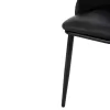 DINING CHAIR DELF  PU BLACK-BLACK METAL LEGS-WOODEN BACK IN WALNUT 48x55x76Hcm.