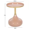 SIDE TABLE ROUND UTRI  METAL IN WARM PINK-BEIGE Φ35,5x44,5Hcm.