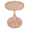 SIDE TABLE ROUND UTRI  METAL IN WARM PINK-BEIGE Φ35,5x44,5Hcm.