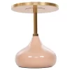 SIDE TABLE ROUND UTRI  METAL IN WARM PINK-BEIGE Φ35,5x44,5Hcm.