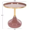 SIDE TABLE ROUND UTRI  METAL IN WARM PINK-BEIGE Φ46x46,5Hcm.