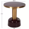 SIDE TABLE ERODE  METAL IN CHERRY RED-GOLD Φ50,5x52,5Hcm.