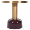 SIDE TABLE ERODE  METAL IN CHERRY RED-GOLD Φ50,5x52,5Hcm.