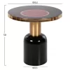 SIDE TABLE ERODE  METAL IN BLACK-GOLD-CHERRY RED Φ50,5x50Hcm.