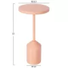 SIDE TABLE BOMBAY  METAL IN SALMON COLOR WITH DOTTED TABLETOP Φ25,5x51Hcm.