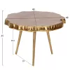 SIDE TABLE ANGUL  METAL IN GOLD-WHITE 48x40x35Hcm.