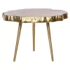 SIDE TABLE ANGUL  METAL IN GOLD-WHITE 48x40x35Hcm.