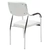 Visitor chair Florida PU white-chrome leg