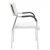 Visitor chair Florida PU white-chrome leg