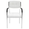 Visitor chair Florida PU white-chrome leg